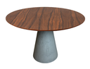 Ver imagem 1 de Mesa de Jantar Cone Cimento Rústico 160 cm Tampo Pau Ferro Personal Decor Mesa de Jantar Cone Redond