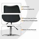 Ver imagem 7 de Cadeira Office Base Cromada com Rodízio Giratória Saarinen Preto
