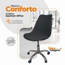 Ver imagem 4 de Cadeira Office Base Cromada com Rodízio Giratória Saarinen Preto