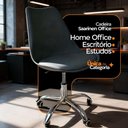 Ver imagem 3 de Cadeira Office Base Cromada com Rodízio Giratória Saarinen Preto