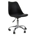 Ver imagem 1 de Cadeira Office Base Cromada com Rodízio Giratória Saarinen Preto
