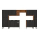 Ver imagem 7 de Armário Cozinha Modulada Completa 329,5cm Pequim Top Multimóveis Mp3754 Madeirado/preto