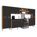Ver imagem 2 de Armário Cozinha Modulada Completa 329,5cm Pequim Top Multimóveis Mp3754 Madeirado/preto