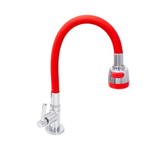 Torneira Cozinha Mesa Vermelho C62 Arej Duplo Jato Gourmet
