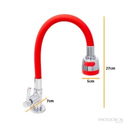 Torneira Cozinha Mesa Vermelho C62 Arej Duplo Jato Gourmet - 2