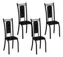 Ver imagem 1 de Kit 4 Cadeiras Paris Corino Preto Lirio Tubo Martelado
