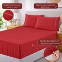 Ver imagem 2 de Jogo de Cama Lençol Egipicio King 4 Peças Micropercal 600 Fios Macio Vermelho Casa Show Enxovais