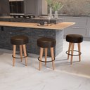 Ver imagem 3 de Kit 4 Banqueta Média Cozinha 60cm Estofada Marrom Café Madeira Maciça Urban