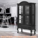 Ver imagem 3 de Cristaleira Versalhes 2 Portas e 1 Gaveta Cor Preto 192 Cm - 63700