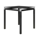 Ver imagem 1 de Mesa De Jantar Para 4 Lugares Com Tampo De Vidro Quadrado 75cm Malva Preto Artefamol