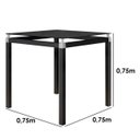 Ver imagem 2 de Mesa De Jantar Para 4 Lugares Com Tampo De Vidro Quadrado 75cm Malva Preto Artefamol