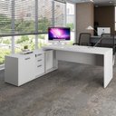 Ver imagem 1 de Mesa Dinâmica 1,50m C/ Armário e Cx de Tomadas Pés Painel F5
