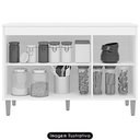 Ver imagem 6 de Balcão de Cozinha para Pia 120cm 3 Portas Manu Amêndoa/branco - Ajl Móveis