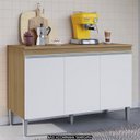 Ver imagem 2 de Balcão de Cozinha para Pia 120cm 3 Portas Manu Amêndoa/branco - Ajl Móveis