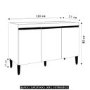 Ver imagem 4 de Balcão de Cozinha para Pia 120cm 3 Portas Manu Amêndoa/branco - Ajl Móveis