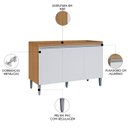 Ver imagem 3 de Balcão de Cozinha para Pia 120cm 3 Portas Manu Amêndoa/branco - Ajl Móveis