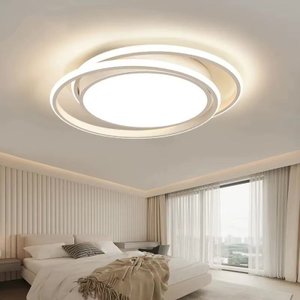 Lustre Plafon Duplo Neon Led 100w Branco Controle Remoto Bivolt