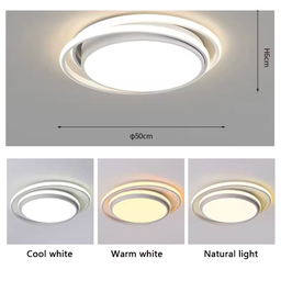 Lustre Plafon Duplo Neon Led 100w Branco Controle Remoto Bivolt - 3
