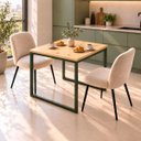 Ver imagem 1 de Mesa de Jantar Reforçada Industrial 70x50cm Tampo Bege Pés Verde
