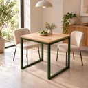 Ver imagem 3 de Mesa de Jantar Reforçada Industrial 70x50cm Tampo Bege Pés Verde