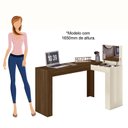 Ver imagem 2 de Escrivaninha de Canto com Penteadeira Jade com Nicho Espelho Porta Basculante – Design Moderno
