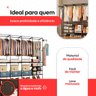 Closet Aberto 4 Colunas Guarda Roupas Desmontável Portátil Cabideiro de Chão Sapateira Milemon - 3