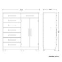 Ver imagem 6 de Cômoda 8 Gavetas 2 Portas com Cabideiro Verona