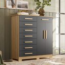 Ver imagem 1 de Cômoda 8 Gavetas 2 Portas com Cabideiro Verona