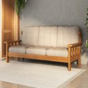 Ver imagem 2 de Sofá 3 Lugares com Almofadas Madeira Maciça