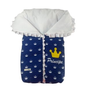 Saco de Dormir Porta Bebê com Ziper Coroa Príncipe