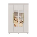 Ver imagem 2 de Guarda-Roupa Solteiro Siena com Espelho 4 Portas 3 Gavetas 100% MDF Off White/Nevaska