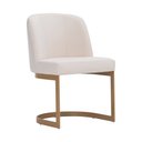 Ver imagem 1 de Cadeira de Jantar Cléo Base Ouro Fosco Linho Cru - Nexta Casa