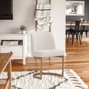 Ver imagem 2 de Cadeira de Jantar Cléo Base Ouro Fosco Linho Cru - Nexta Casa