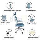 Ver imagem 4 de Cadeira de Escritório Brin7 B7 001 Ergonômica Branca Mesh