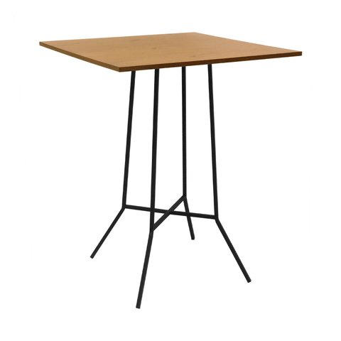 Mesa Alta Bistrô Gabi Metal - Tampo 80x80 Laminado Cinamomo