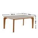 Ver imagem 4 de Mesa de Jantar Liz 180cm Tampo MDF Vidro Canto Copo com 6 Cadeiras Aline