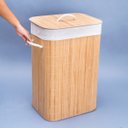 Ver imagem 7 de Cesto de Roupa Retangular de Bambu Forro Tampa 60cm - Oikos