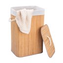 Ver imagem 2 de Cesto de Roupa Retangular de Bambu Forro Tampa 60cm - Oikos