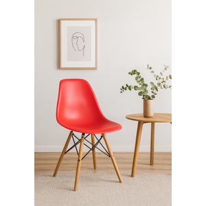 Cadeira para Cozinha Sala de Jantar Quarto Charles Eames Eiffel 130ppp Vermelho