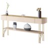 Aparador Decorativo Industrial Sala de Estar Jantar La Vie B01 Off White Champagne - Lyam Decor - 1