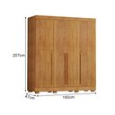 Ver imagem 4 de Guarda Roupa Quarto Casal Grande 4 Portas 3 Gavetas Domus Max MDF MDP Premium com Chave - Cedro