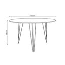 Ver imagem 5 de Mesa Jantar Redonda 110cm Amêndoa Clips 3 Pés com 4 Cadeiras Eames Eiffel Brancas Base Cobre