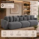 Ver imagem 7 de Sofá Retrátil 6 Lugares Veludo Armani 2,90 Mts Sage