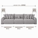 Ver imagem 4 de Sofá Retrátil 6 Lugares Veludo Armani 2,90 Mts Sage