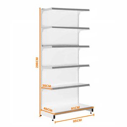 Gôndola Prateleira Supermercado 6 Níveis 40x30 New Plus 2,00m Parede Inicial Verde SA Gôndolas - 3