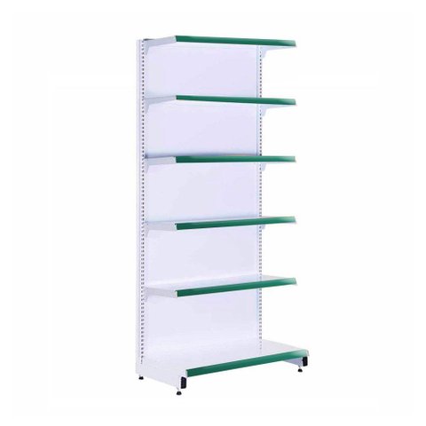 Gôndola Prateleira Supermercado 6 Níveis 40x30 New Plus 2,00m Parede Inicial Verde SA Gôndolas