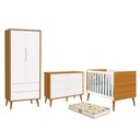 Ver imagem 1 de Dormitório Completo Infantil Theo 2 Portas, Cômoda 6 Gavetas, Berço Branco/Savana com Pés