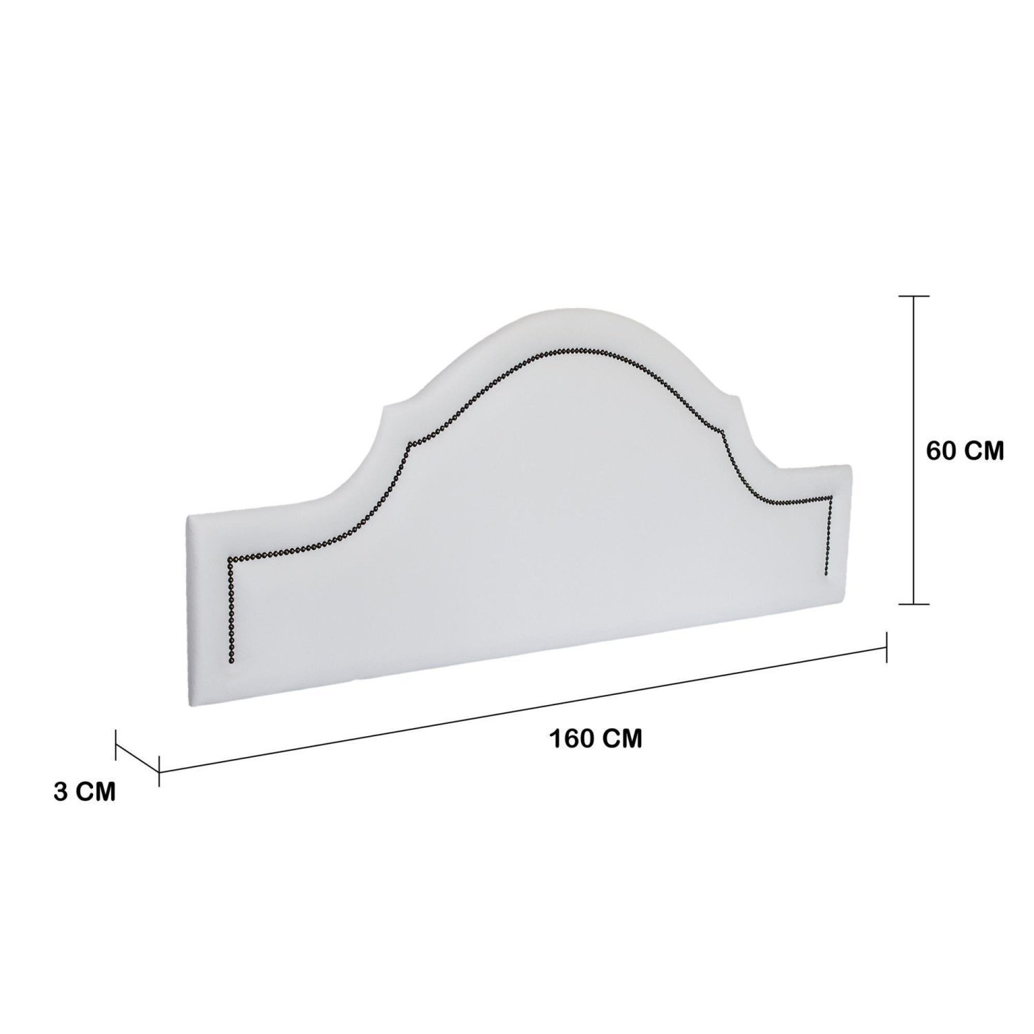 Cabeceira Queen Estofada para Cama Box Provençal Luxo com Tachas 160x60cm - 3