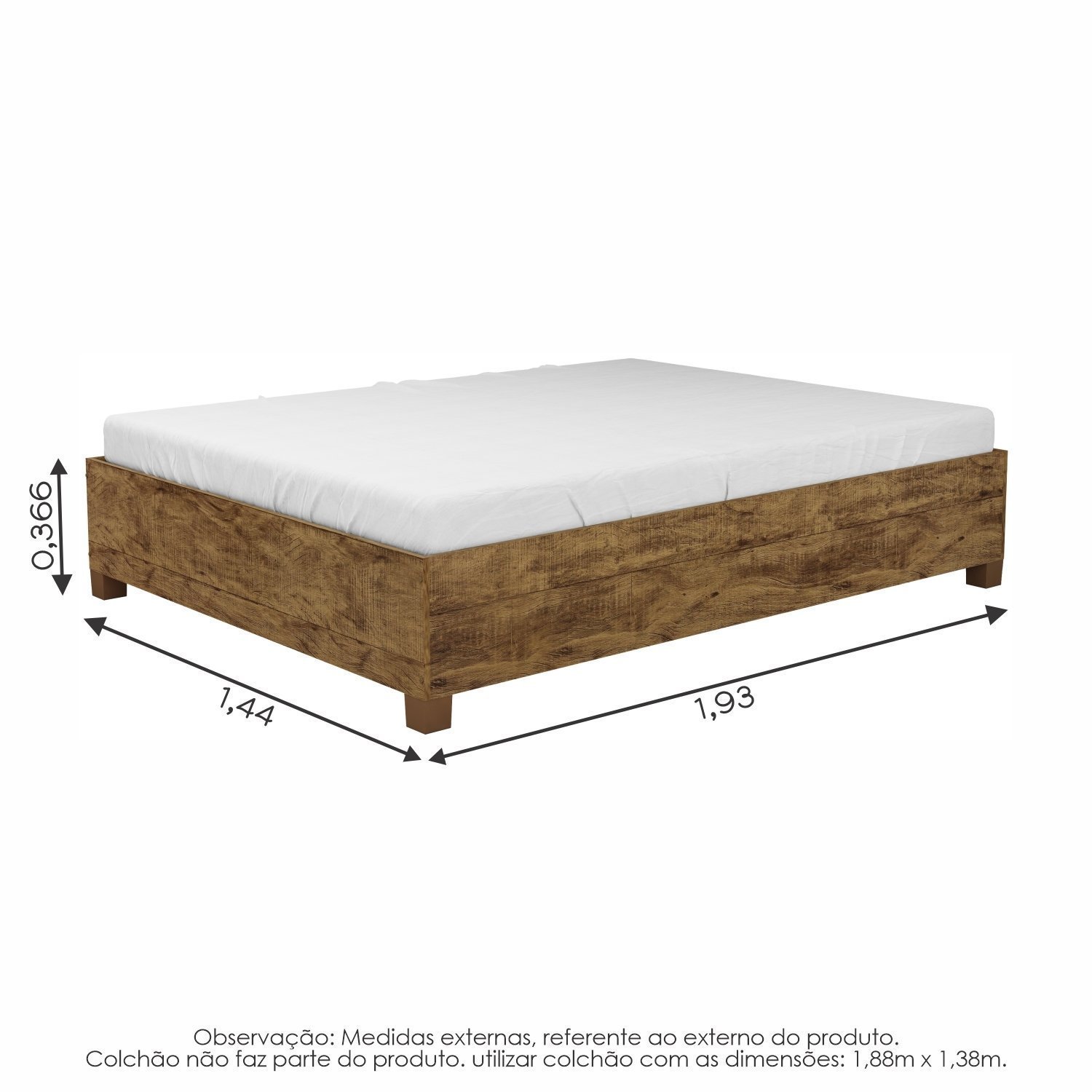 Cama Casal 144cmx193cmx36,6cm Paula - 3