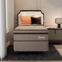 Ver imagem 7 de Cama Solteirão Box Molas Ensacadas Supreme 96x203x60 Montreal Marrom/Tecido Poliéster Dourado, Jacquard Tipo Malha Dourado